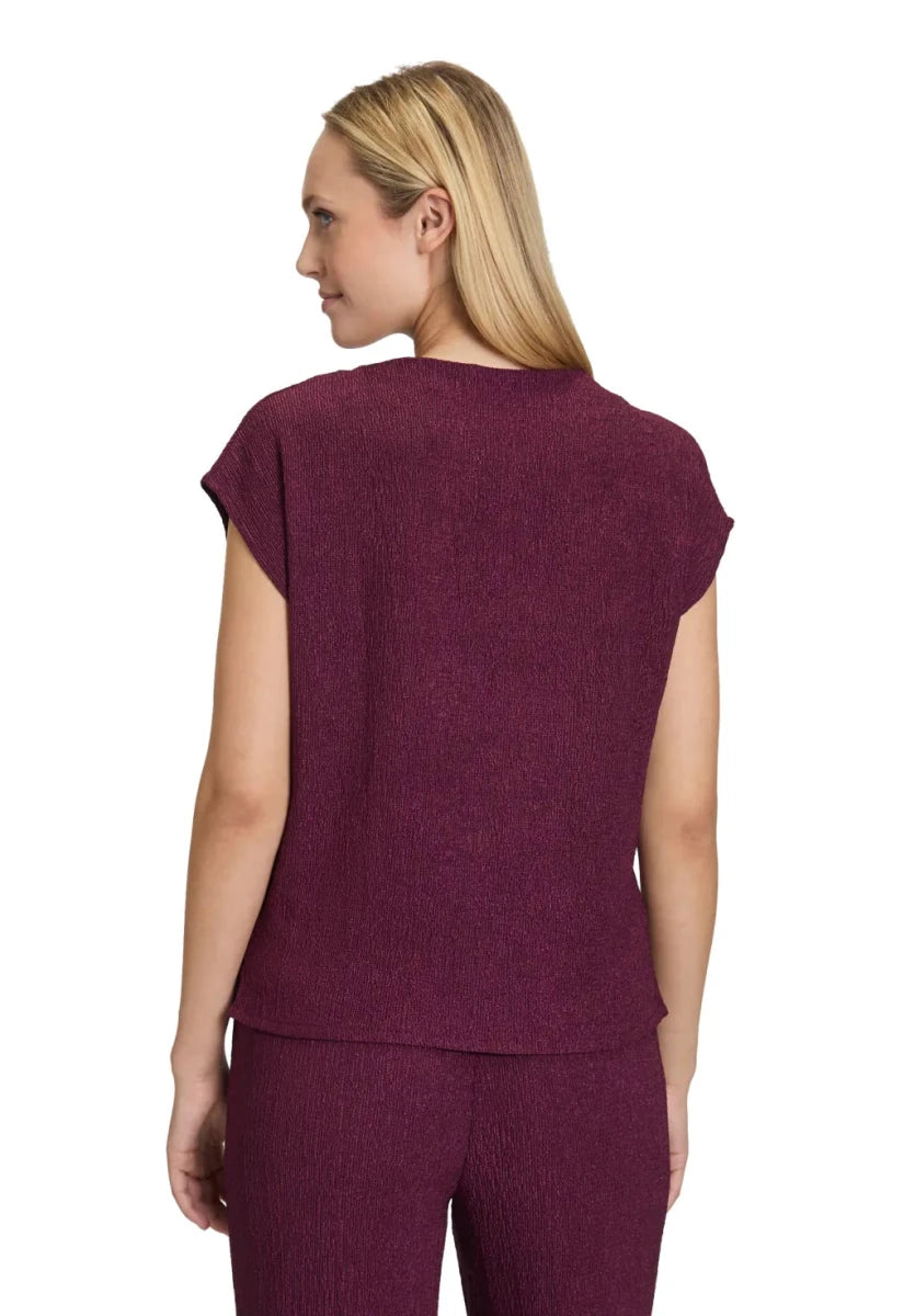 Cartoon Strukturshirt Dark Aubergine