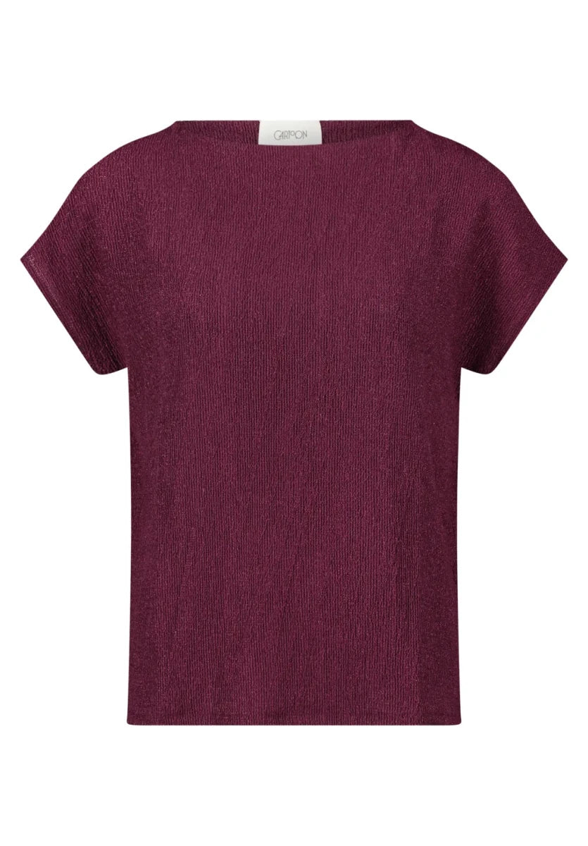 Cartoon Strukturshirt Dark Aubergine