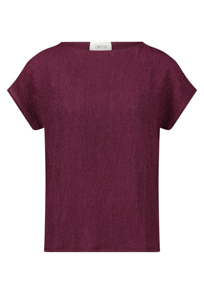 Cartoon Strukturshirt Dark Aubergine