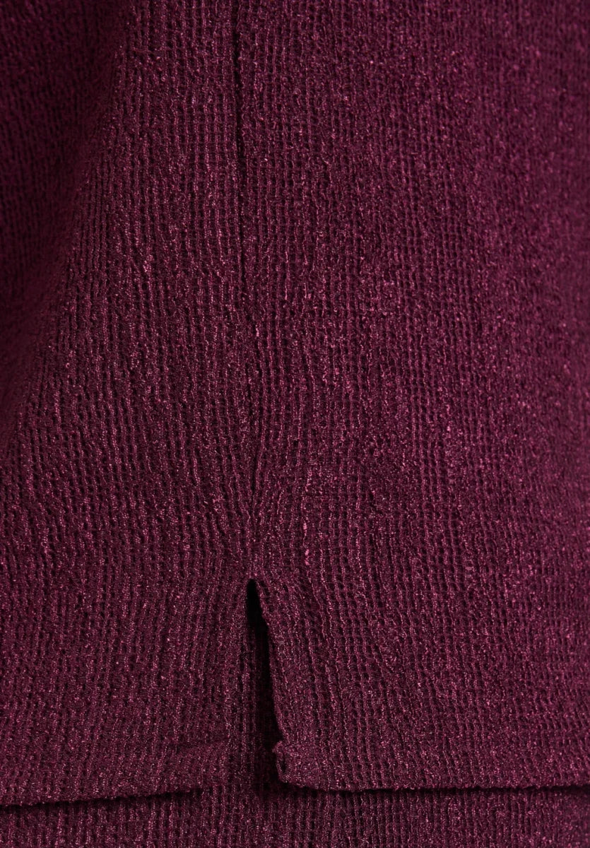 Cartoon Strukturshirt Dark Aubergine