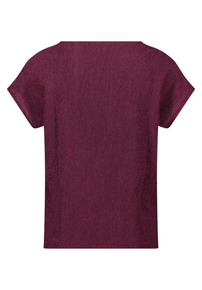 Cartoon Strukturshirt Dark Aubergine