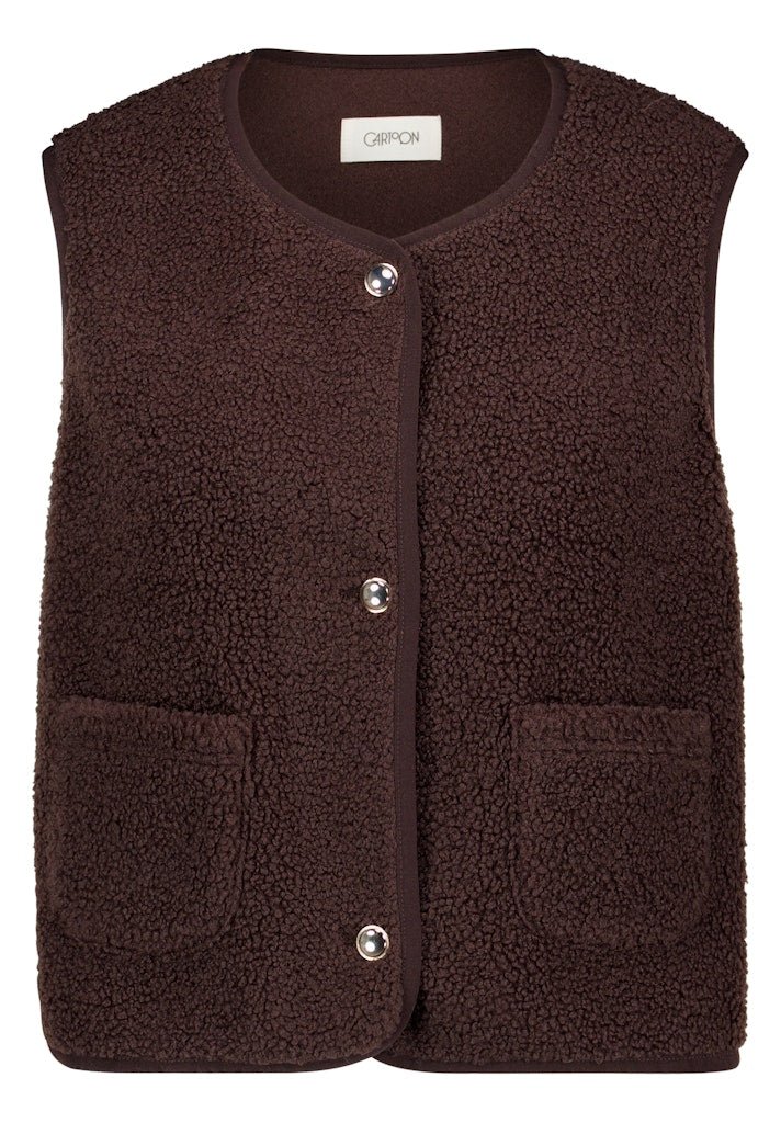 Cartoon Sweat Jacke Kurz ohne Arm Black Coffee