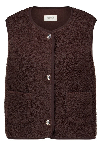 Cartoon Sweat Jacke Kurz ohne Arm Black Coffee