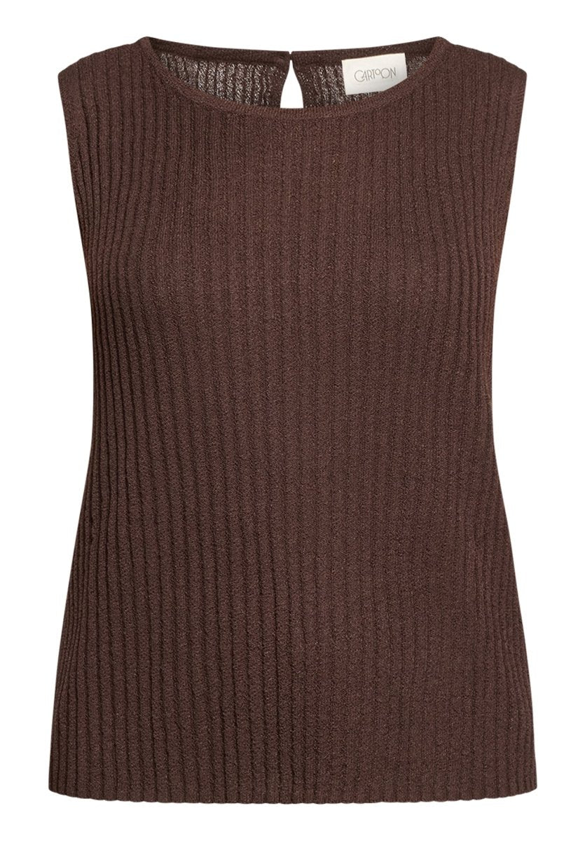 Cartoon Sweat Kurz ohne Arm in dr Farbe Braun