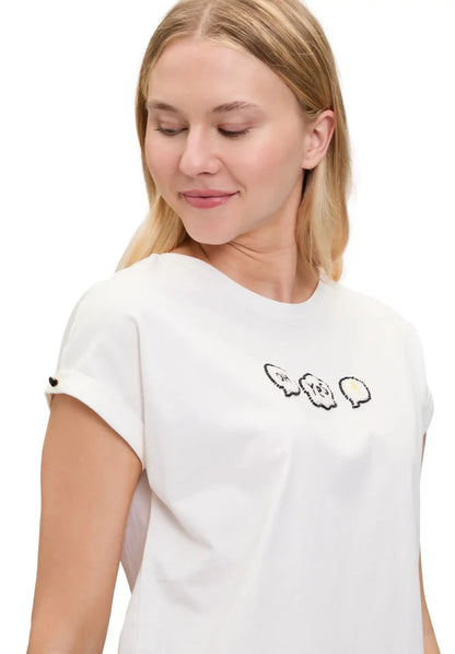 Cartoon T-Shirt Patch in der Farbe Cream
