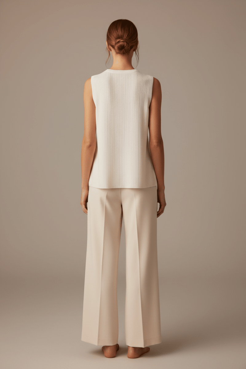 Cartoon Top Kurz ohne Arm in der Farbe White