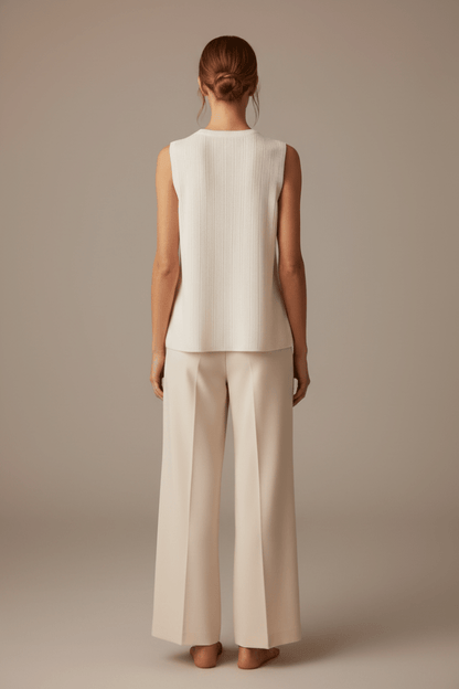 Cartoon Top Kurz ohne Arm in der Farbe White