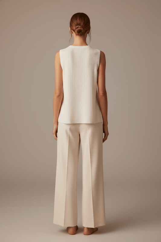 Cartoon Top Kurz ohne Arm in der Farbe White