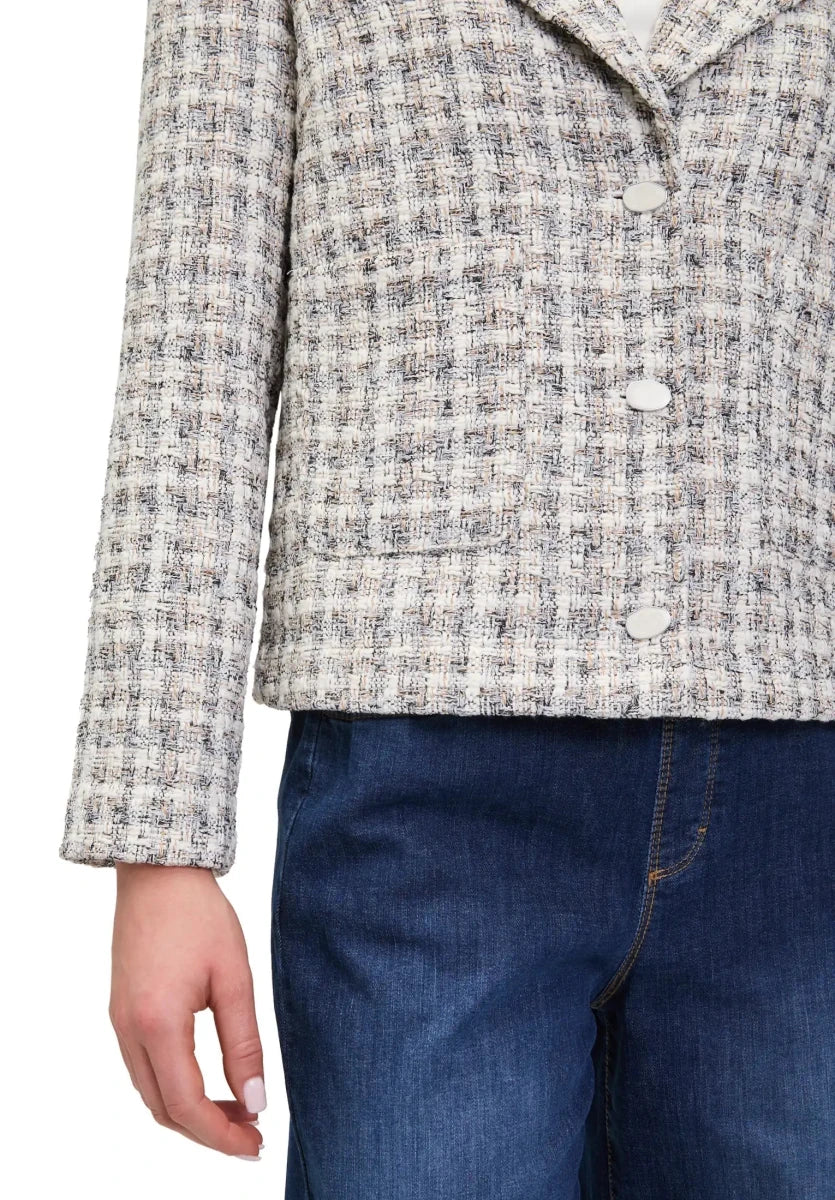 Cartoon Tweed Blazer White Camel