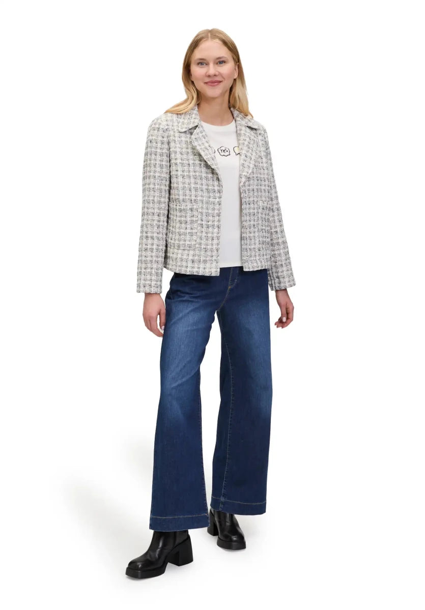 Cartoon Tweed Blazer White Camel