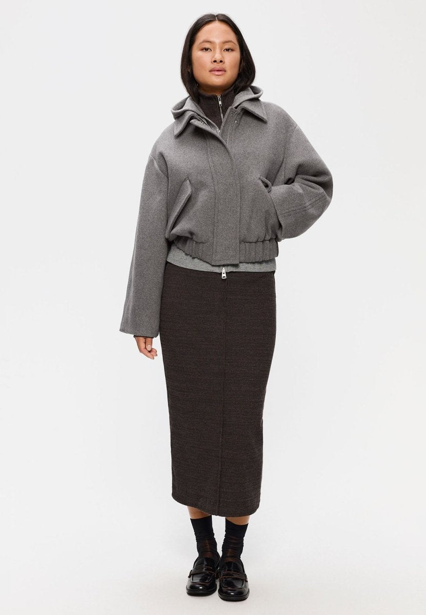 Elvine Damen Wolljacke Nova in Grau meliert