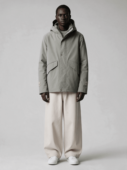 Elvine Herren Jacke Nouha Heavy Oxford 10K in Silbergrün
