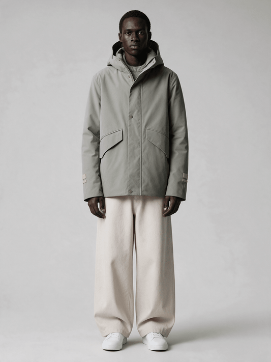 Elvine Herren Jacke Nouha Heavy Oxford 10K in Silbergrün