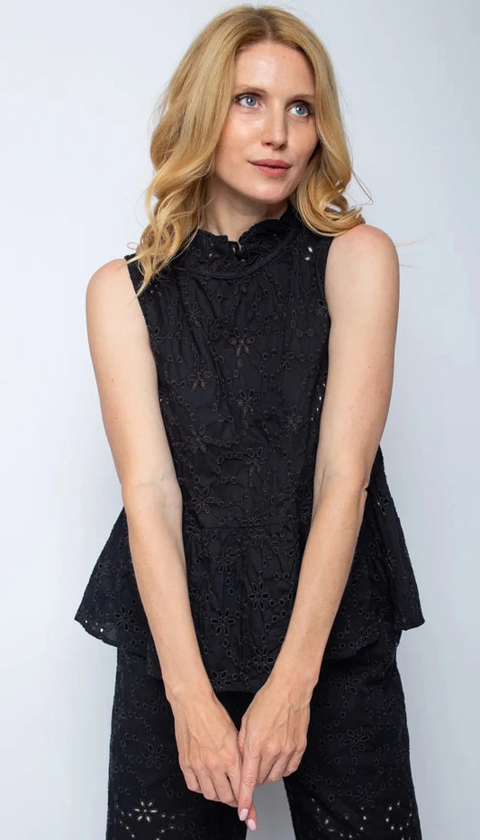 Emily Van Den Bergh Bluse Black Embroidery