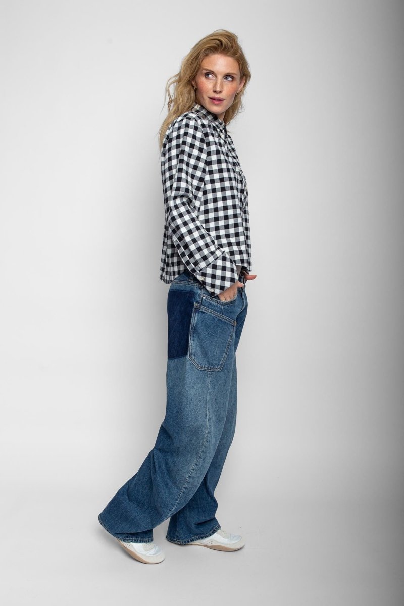 Emily Van Den Bergh Damenbluse in der Farbe black white check