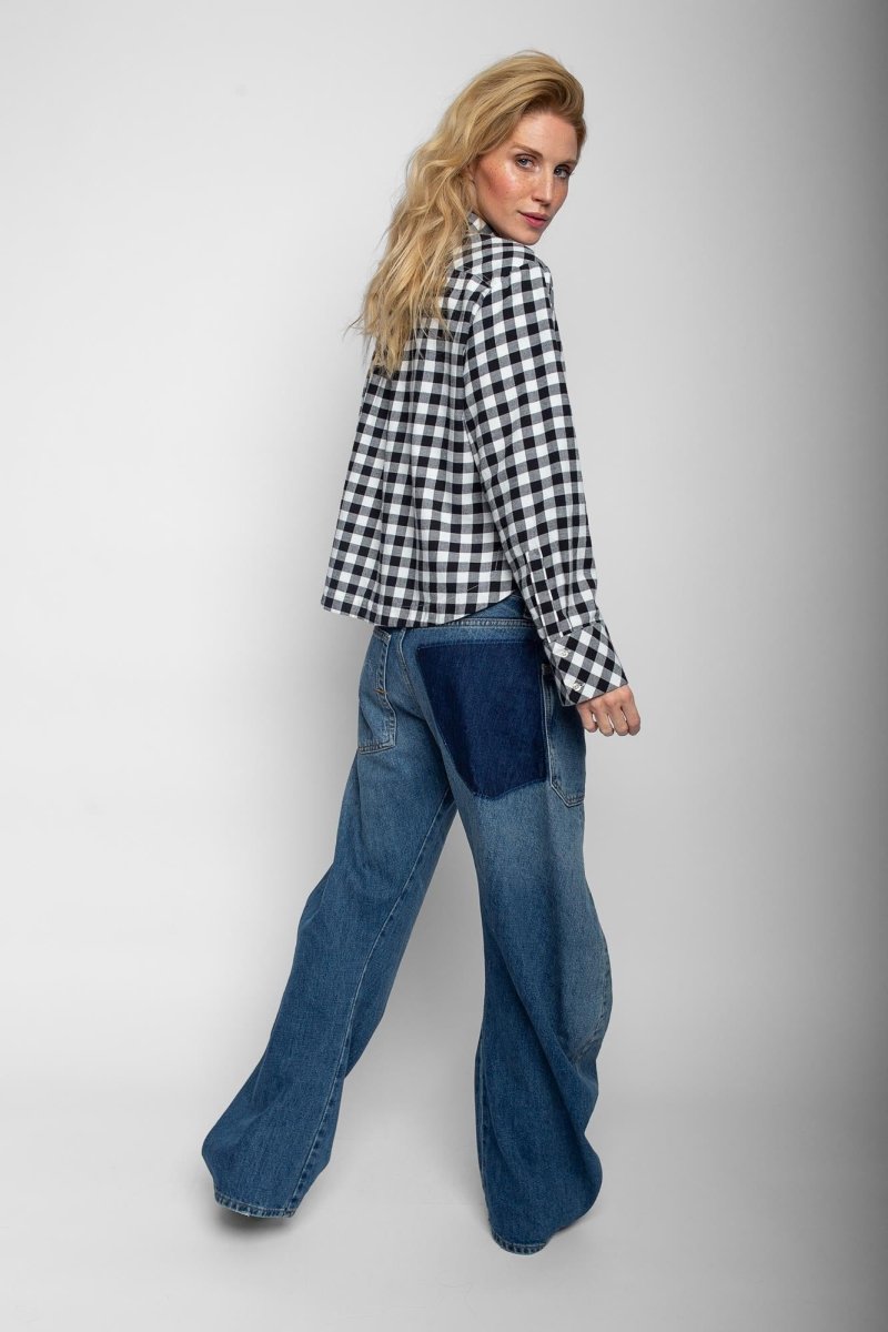 Emily Van Den Bergh Damenbluse in der Farbe black white check