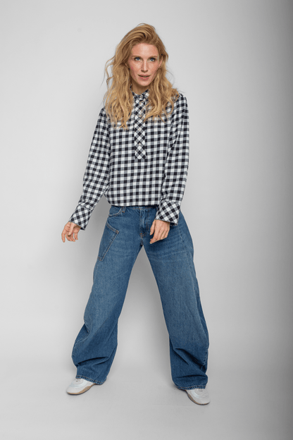 Emily Van Den Bergh Damenbluse in der Farbe black white check