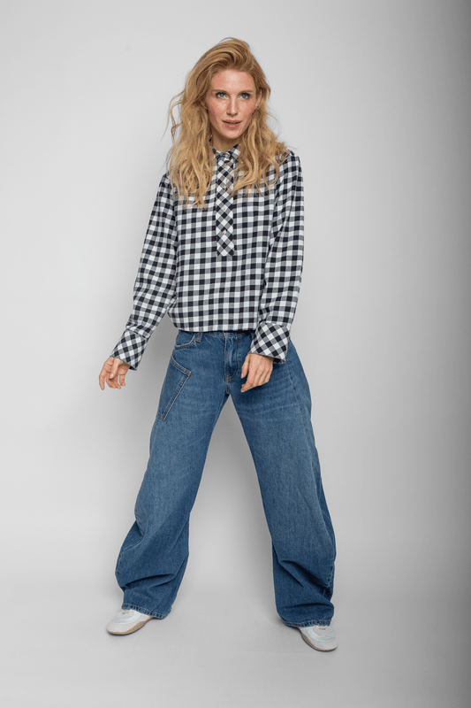 Emily Van Den Bergh Damenbluse in der Farbe black white check