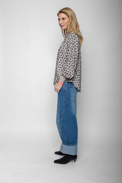 Emily Van Den Bergh Damenbluse in der Farbe Denim-Taupe