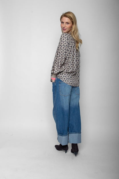 Emily Van Den Bergh Damenbluse in der Farbe Denim-Taupe
