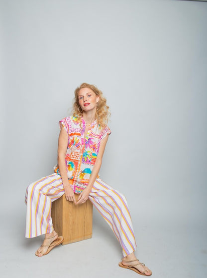 Emily Van Den Bergh Damenbluse in der Farbe multi palm
