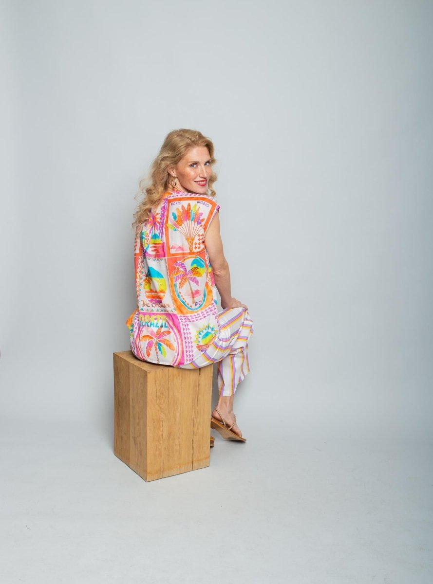 Emily Van Den Bergh Damenbluse in der Farbe multi palm