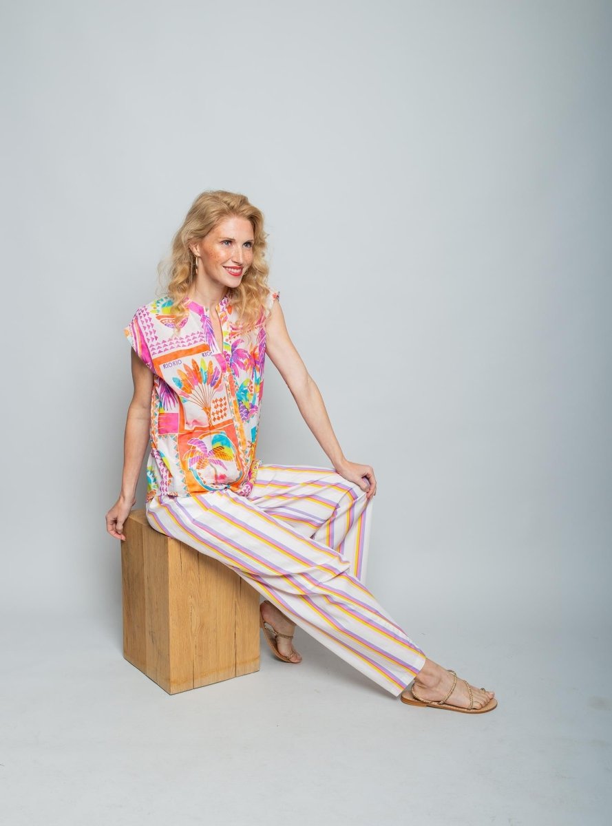 Emily Van Den Bergh Damenbluse in der Farbe multi palm