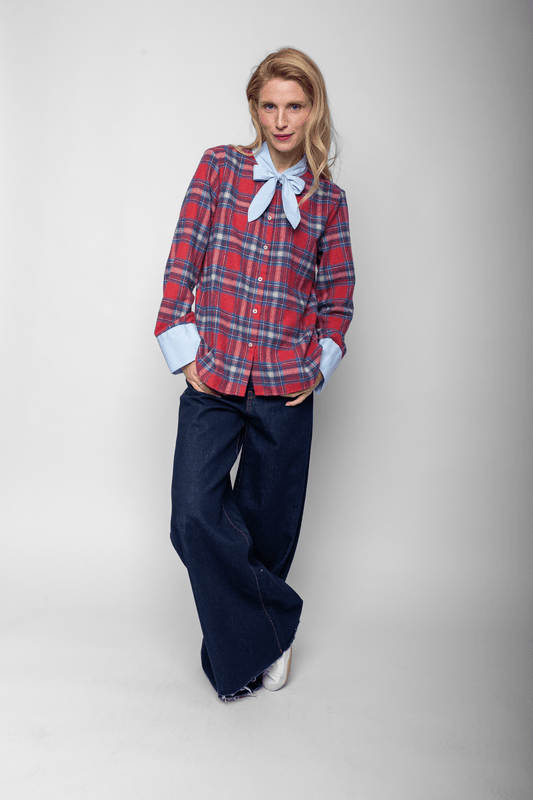 Emily Van Den Bergh Damenbluse in der Farbe red blue check