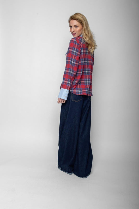 Emily Van Den Bergh Damenbluse in der Farbe red blue check