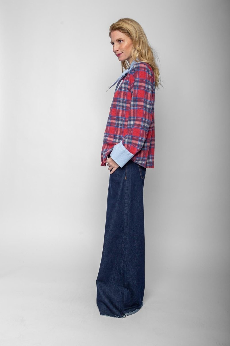 Emily Van Den Bergh Damenbluse in der Farbe red blue check