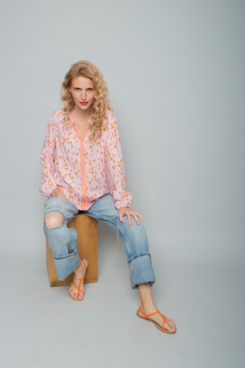 Emily Van Den Bergh Damenbluse in der Farbe rose orange hearts