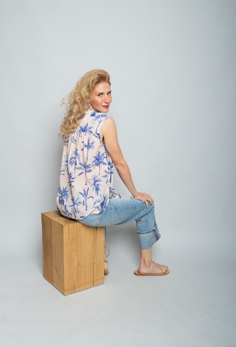 Emily Van Den Bergh Damenbluse in der Farbe sand navy