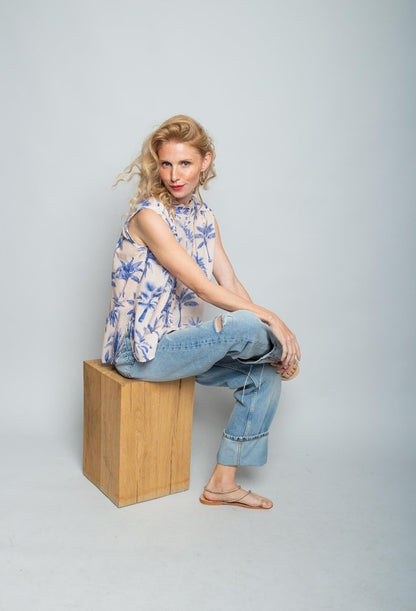 Emily Van Den Bergh Damenbluse in der Farbe sand navy