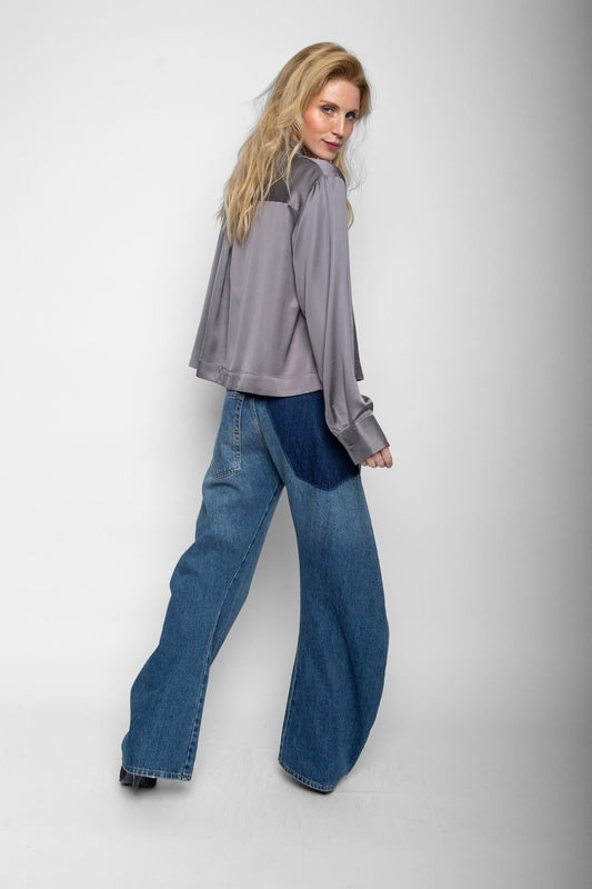 Emily Van Den Bergh Damenbluse in der Farbe Taupe