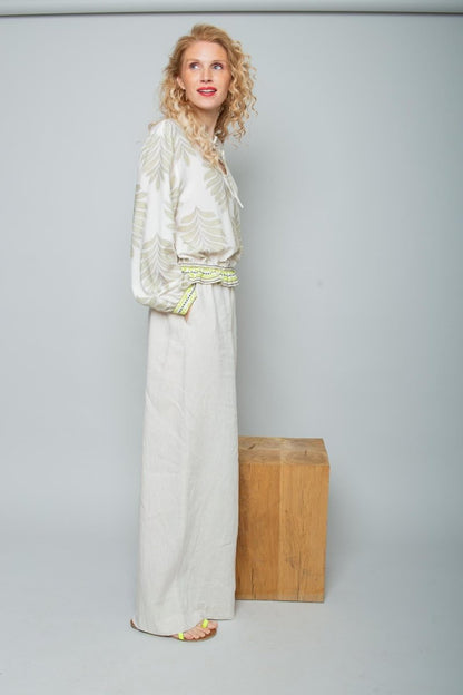 Emily Van Den Bergh Damenbluse in der Farbe taupe lemon