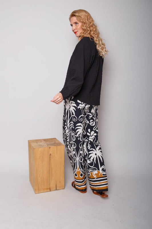 Emily Van Den Bergh Damenhose in der Farbe black white cognac
