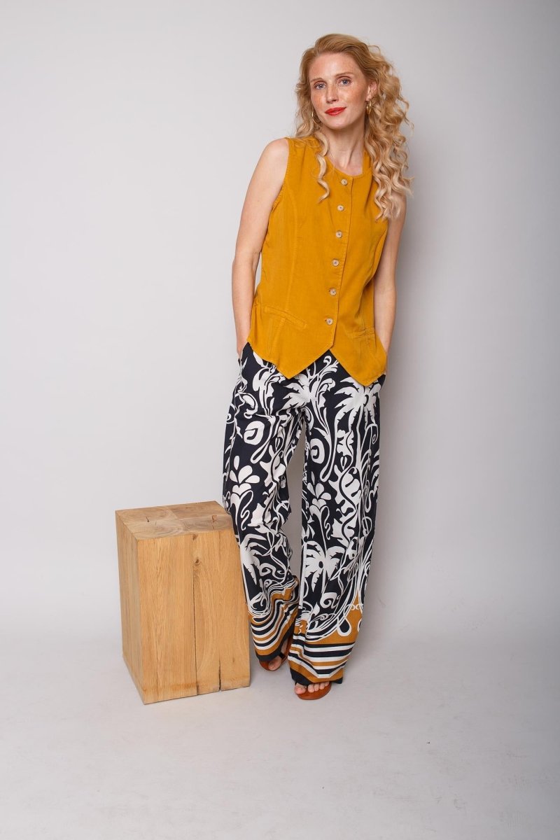 Emily Van Den Bergh Damenhose in der Farbe black white cognac