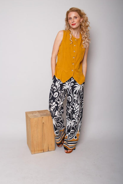 Emily Van Den Bergh Damenhose in der Farbe black white cognac