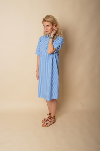 Emily Van Den Bergh Damenkleid in der Farbe bleu stripe