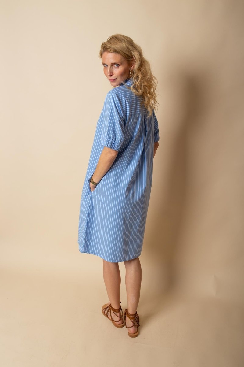 Emily Van Den Bergh Damenkleid in der Farbe bleu stripe