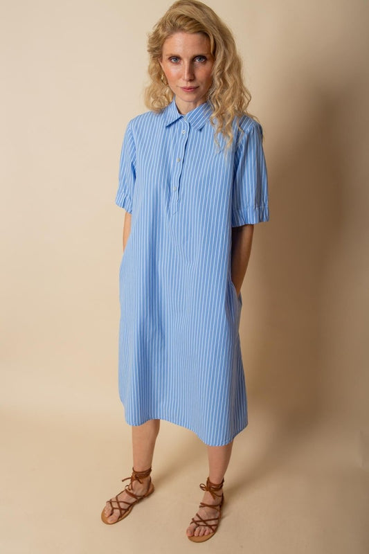 Emily Van Den Bergh Damenkleid in der Farbe bleu stripe