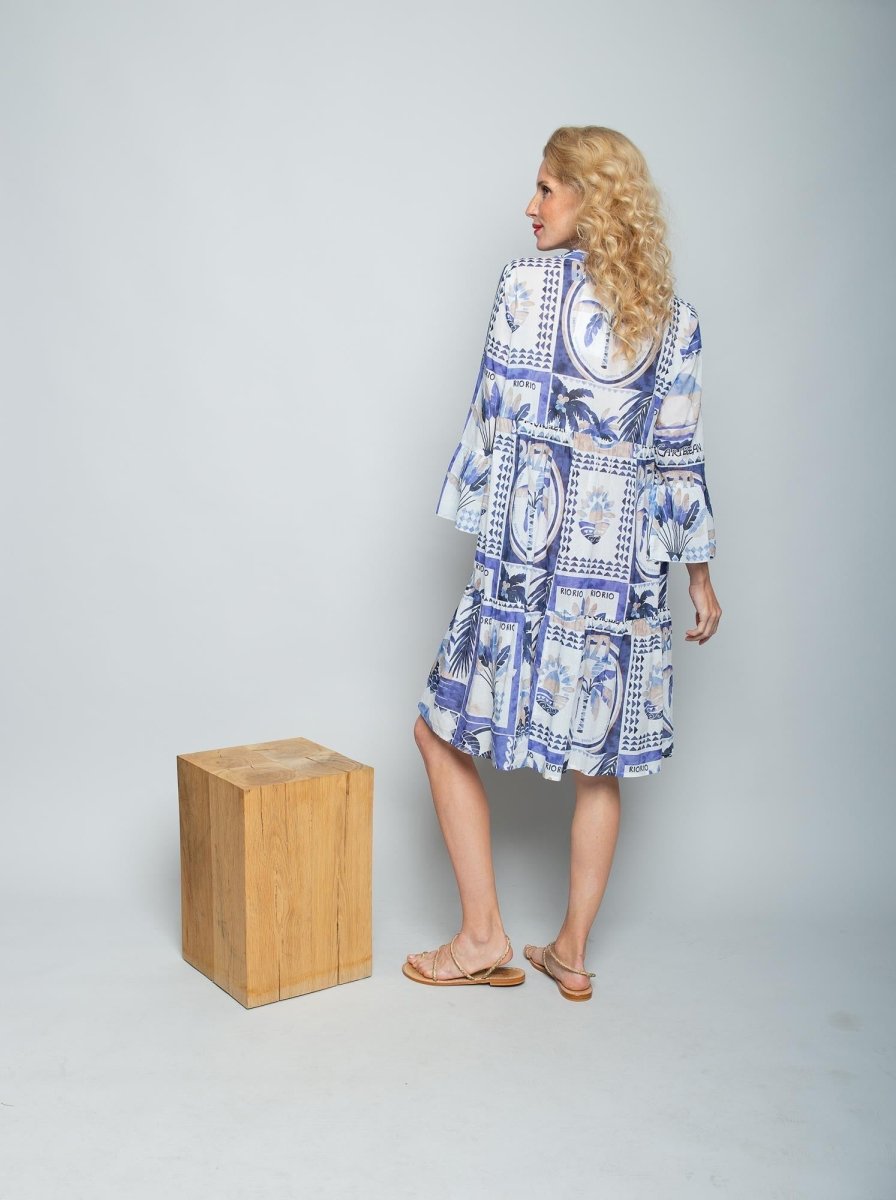 Emily Van Den Bergh Damenkleid in der Farbe blue sand palm