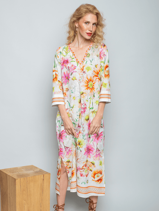 Emily Van Den Bergh Damenkleid in der Farbe white multi flowers