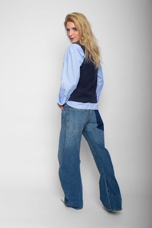Emily Van Den Bergh Damenstrick-Weste in der Farbe Navy