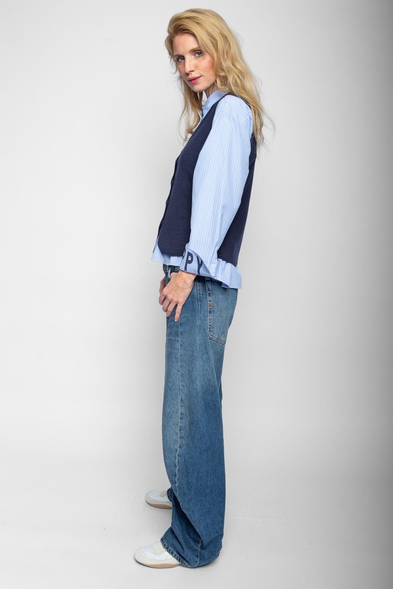 Emily Van Den Bergh Damenstrick-Weste in der Farbe Navy