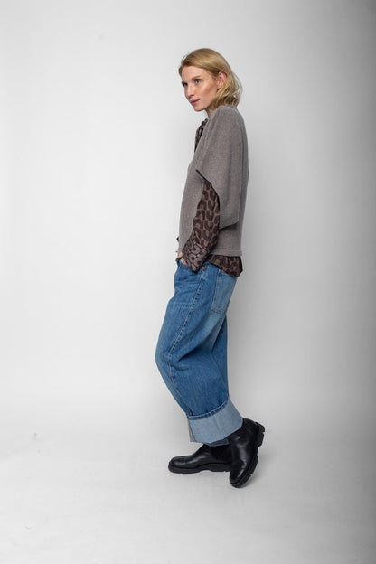 Emily Van Den Bergh Damenstrickpullover in der Farbe Taupe