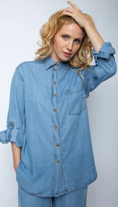 Emily Van Den Bergh Hemdbluse Light Denim