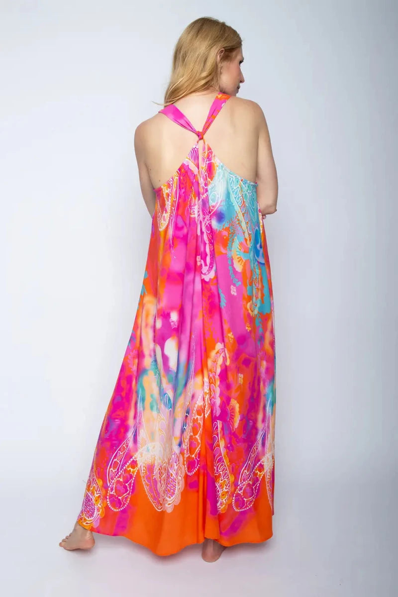 Emily Van Den Bergh Kleid Red Pink Paisley