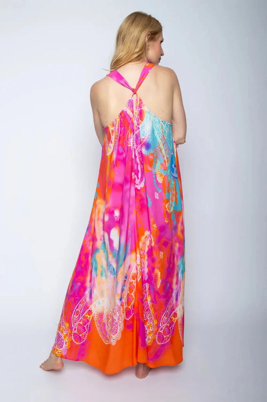 Emily Van Den Bergh Kleid Red Pink Paisley