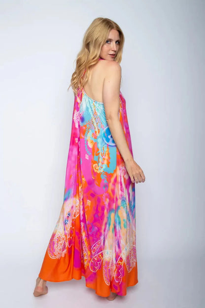 Emily Van Den Bergh Kleid Red Pink Paisley